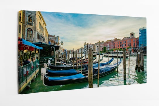 Obraz na płótnie HOMEPRINT, gondole pływające  w kanale, Wenecja 120x50 cm HOMEPRINT