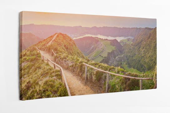 Obraz na płótnie HOMEPRINT, górski krajobraz, szlak turystyczny, Ponta Delgada, Wyspa Sao Miguel, Azory, Portugalia 100x50 cm HOMEPRINT