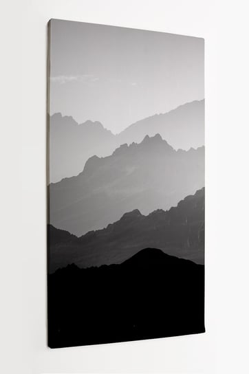 Obraz na płótnie HOMEPRINT, góry, pasmo górskie, szczyty gór, czarno-białe 50x100 cm HOMEPRINT