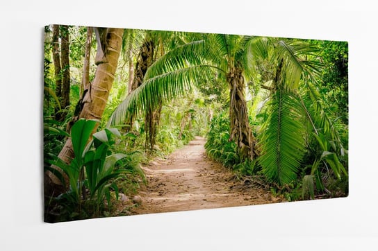 Obraz na płótnie HOMEPRINT, gruntowa wiejska droga w środku tropikalnej dżungli, las tropikalny 100x50 cm HOMEPRINT