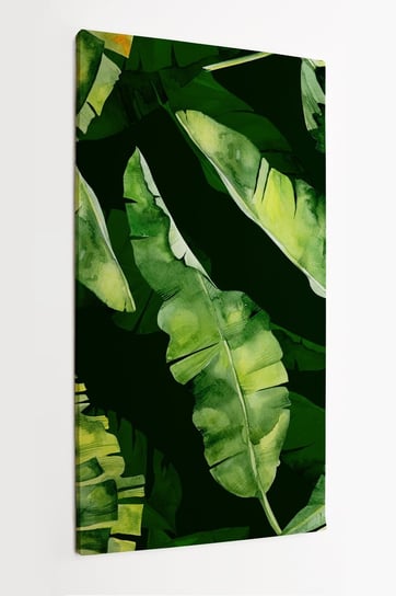 Obraz na płótnie HOMEPRINT, ilustracja, tropikalne liście, dżungla 50x100 cm HOMEPRINT