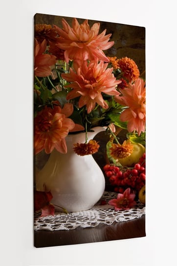 Obraz na płótnie HOMEPRINT, jesienne kwiaty, bukiet, martwa natura, sztuka 60x120 cm HOMEPRINT