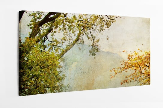 Obraz na płótnie HOMEPRINT, jesienny obraz, vintage, jesień, drzewa, gałęzie drzew 120x60 cm HOMEPRINT