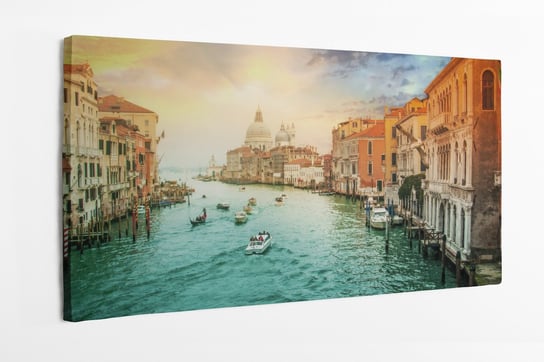 Obraz na płótnie HOMEPRINT, kanał, gondole, Canal Grande, Wenecja, Włochy 140x70 cm HOMEPRINT