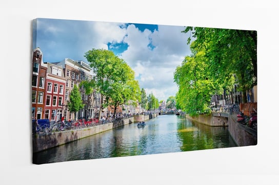 Obraz na płótnie HOMEPRINT, kanał, ulica czerwonych latarnii, Amsterdam, Holandia, Amsterdam 120x50 cm HOMEPRINT