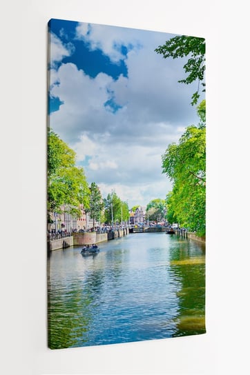 Obraz na płótnie HOMEPRINT, kanał, ulica czerwonych latarnii, Amsterdam, Holandia, Amsterdam 50x100 cm HOMEPRINT