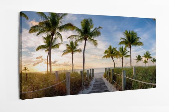 Obraz na płótnie HOMEPRINT, kładka na plażę, palmy, plaża Key West, Florida 100x50 cm HOMEPRINT