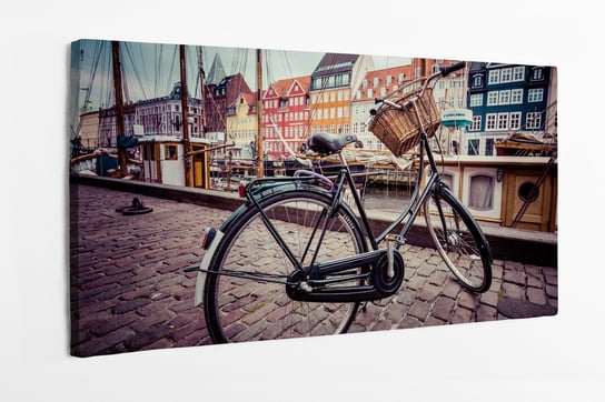 Obraz na płótnie HOMEPRINT, klasyczny rower miejski, vintage, retro, Kopenhaga, Dania 120x50 cm HOMEPRINT