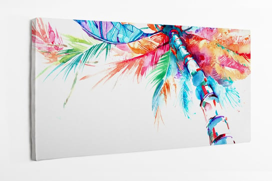 Obraz na płótnie HOMEPRINT, kolorowa palma, sztuka, akwarele, abstrakcja 140x70 cm HOMEPRINT