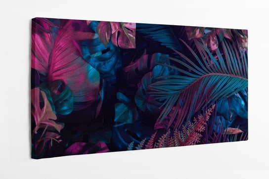 Obraz na płótnie HOMEPRINT, kolorowe tropikalne liście, monstera, palmy 100x50 cm HOMEPRINT