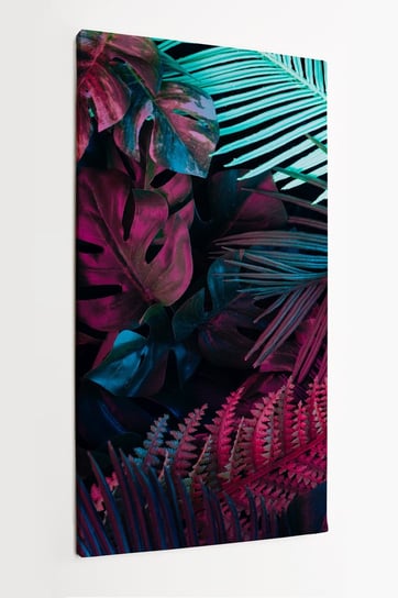 Obraz na płótnie HOMEPRINT, kolorowe tropikalne rośliny, monstera, palmy 50x100 cm HOMEPRINT