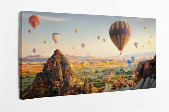 Obraz na płótnie HOMEPRINT, krajobraz latających balonów nad Kapadocją w Turcji 100x50 cm HOMEPRINT