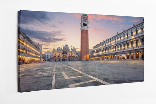 Obraz na płótnie HOMEPRINT, krajobraz miejski placu Świętego Marka w Wenecji we Włoszech podczas wschodu słońca 120x50 cm HOMEPRINT