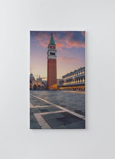 Obraz na płótnie HOMEPRINT, krajobraz miejski placu Świętego Marka w Wenecji we Włoszech podczas wschodu słońca 50x100 cm HOMEPRINT