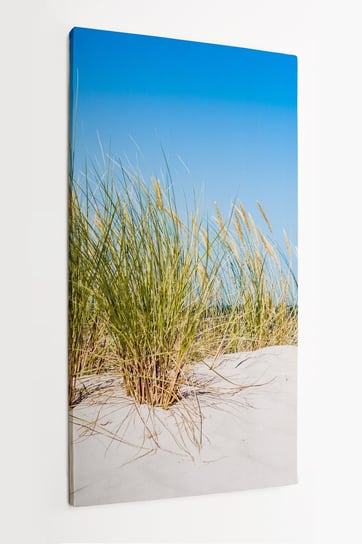 Obraz na płótnie HOMEPRINT, krajobraz z widokiem na morze, wydma piaskowa, niebieskie niebo, Łeba, Morze Bałtyckie, Polska 50x100 cm HOMEPRINT