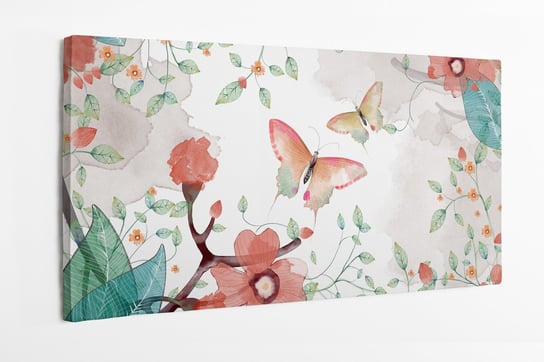 Obraz na płótnie HOMEPRINT, kreatywna ilustracja, natura, przyroda, motyle, obraz 100x50 cm HOMEPRINT