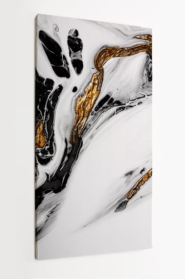 Obraz na płótnie HOMEPRINT, kreatywnie abstrakcyjne fale bursztynowo, biało czarne 50x100 cm HOMEPRINT