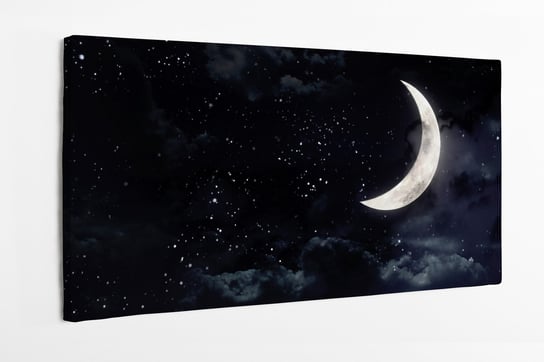 Obraz na płótnie HOMEPRINT, księżyc na nocnym niebie, nocne niebo, gwiazdy 100x50 cm HOMEPRINT