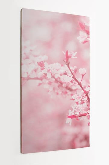 Obraz na płótnie HOMEPRINT, kwiat wiśni na wiosnę, Japonia, wiosna, kwitnące kwiaty, różowe 60x120 cm HOMEPRINT