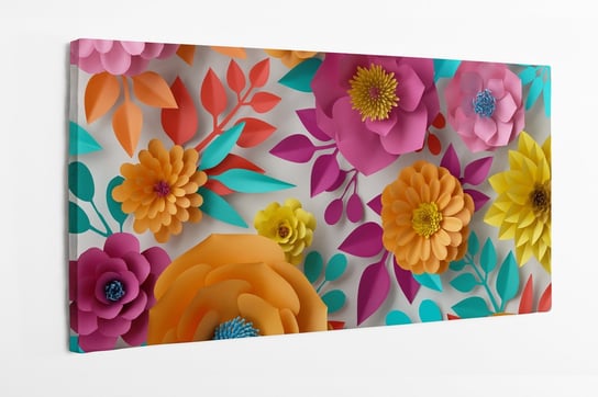 Obraz na płótnie HOMEPRINT, kwiaty, bukiet, kolorowe kwiaty 140x70 cm HOMEPRINT