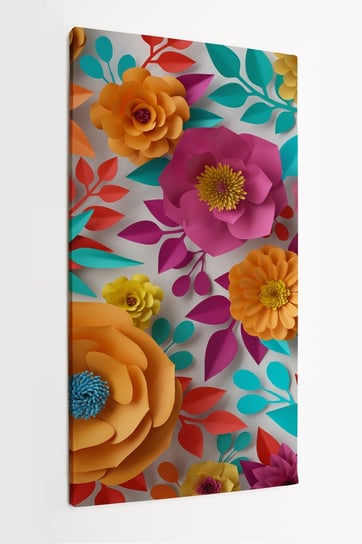 Obraz na płótnie HOMEPRINT, kwiaty, bukiet, kolorowe kwiaty 50x100 cm HOMEPRINT