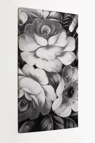 Obraz na płótnie HOMEPRINT, kwiaty, bukiet, martwa natura, czarno-białe, impressionism 50x100 cm HOMEPRINT