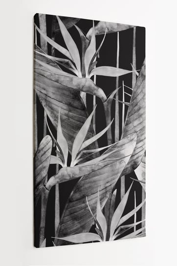 Obraz na płótnie HOMEPRINT, kwiaty, czarno białe, strelicja 50x100 cm HOMEPRINT