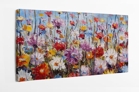 Obraz na płótnie HOMEPRINT, kwiaty, piękne, kwiaty polne, wiosna, lato, farby olejne 100x50 cm HOMEPRINT