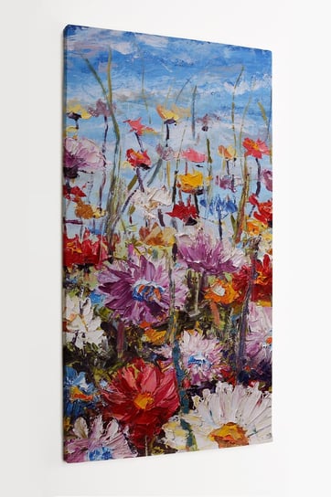 Obraz na płótnie HOMEPRINT, kwiaty, piękne, kwiaty polne, wiosna, lato, farby olejne 50x100 cm HOMEPRINT