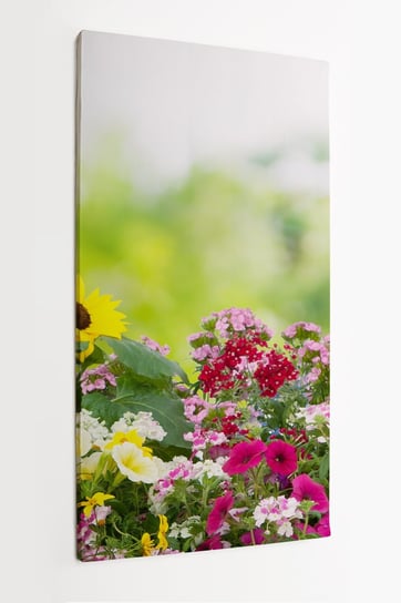 Obraz na płótnie HOMEPRINT, kwiaty w ogrodzenie, skalnik kwiatowy, wiosna 50x100 cm HOMEPRINT