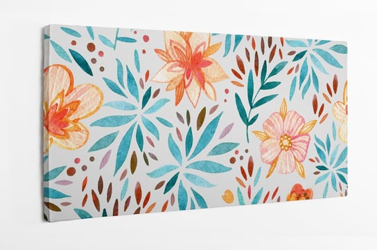 Obraz na płótnie HOMEPRINT, kwiaty, wzór, botanika, kolorowe 120x60 cm HOMEPRINT