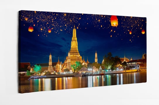 Obraz na płótnie HOMEPRINT, lampiony, noc, latarnia krathong, Bangkok, Tajlandia 140x70 cm HOMEPRINT