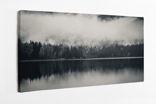Obraz na płótnie HOMEPRINT, las, chmury, jezioro, natura, dzika przyroda 100x50 cm HOMEPRINT