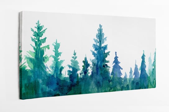 Obraz na płótnie HOMEPRINT, las iglasty, akwarele 120x50 cm HOMEPRINT