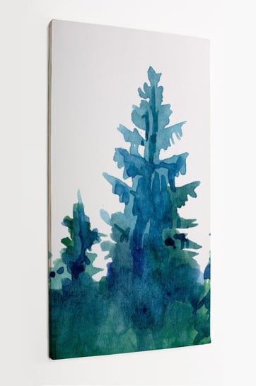 Obraz na płótnie HOMEPRINT, las iglasty, akwarele 50x100 cm HOMEPRINT
