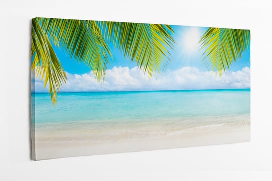 Obraz na płótnie HOMEPRINT, lato, słońce, plaża, morze, wczasy, relaks, tropiki, horyzont, wyspa 100x50 cm HOMEPRINT