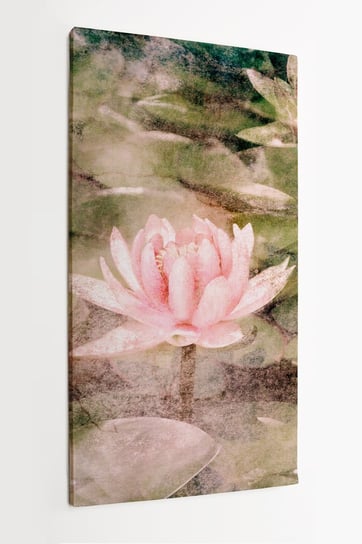 Obraz na płótnie HOMEPRINT, lilia wodna, rośliny, różowe kwiaty, kwiaty na wodznie 60x120 cm HOMEPRINT