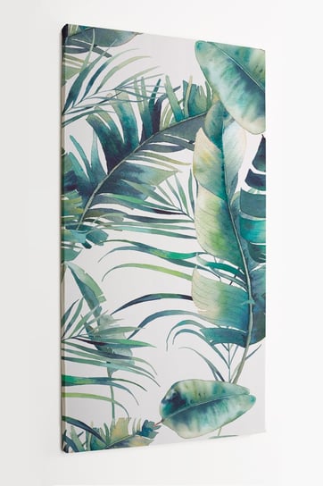 Obraz na płótnie HOMEPRINT, liście bananowca, tropikalne rośliny, wzór, palma 60x120 cm HOMEPRINT