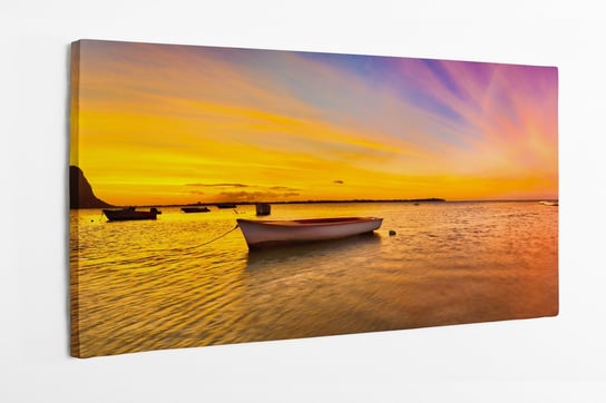 Obraz na płótnie HOMEPRINT, łódź rybacka w czasie zachodu słońca, Le Morn Brabant 120x50 cm HOMEPRINT
