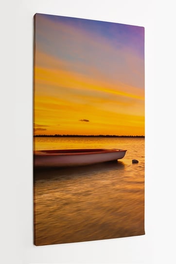 Obraz na płótnie HOMEPRINT, łódź rybacka w czasie zachodu słońca, Le Morn Brabant 50x100 cm HOMEPRINT
