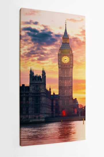 Obraz na płótnie HOMEPRINT, Londyn, zachód słońca, Big Ben, Izba Parlamentu 50x100 cm HOMEPRINT