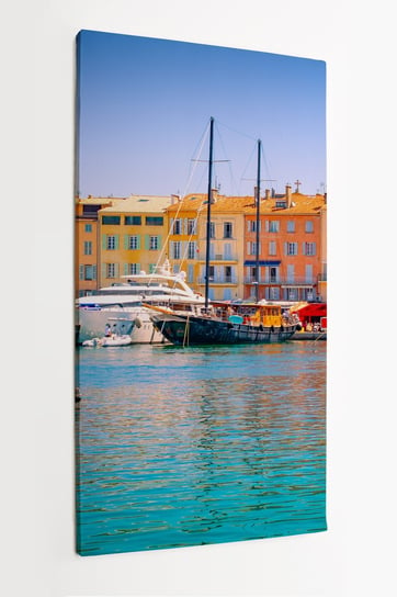 Obraz na płótnie HOMEPRINT, luksusowe jachty w marinie w Saint-Tropez w południowej Francji. 60x120 cm HOMEPRINT