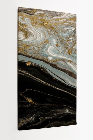 Obraz na płótnie HOMEPRINT, Marmurkowate dzieło sztuki, wzór falowania agatu, złoty proszek. 50x100 cm HOMEPRINT