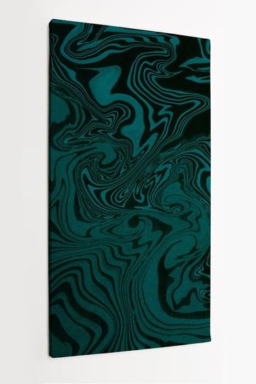 Obraz na płótnie HOMEPRINT, marmuru suminagashi, czarny, turkusowy, rozlana farba, abstrakcja, cień 60x120 cm HOMEPRINT