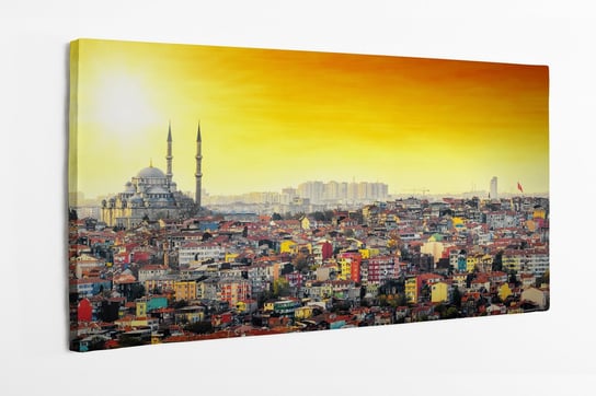 Obraz na płótnie HOMEPRINT, Meczet, Istambul, dzielnica mieszkalna, zachód słońca 120x50 cm HOMEPRINT