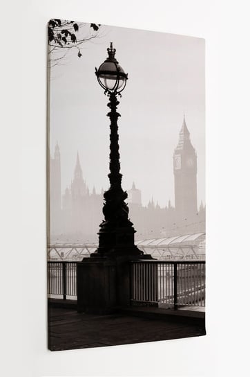Obraz na płótnie HOMEPRINT, mglisty poranek, latarnia, Londyn, Anglia, Wielka Brytania 60x120 cm HOMEPRINT