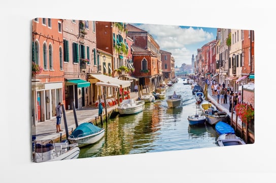 Obraz na płótnie HOMEPRINT, miasto, kanał, łodzie, Wenecja, Włochy 100x50 cm HOMEPRINT