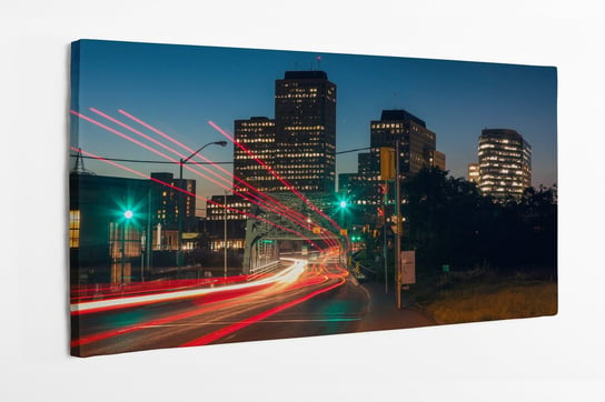 Obraz na płótnie HOMEPRINT, miasto nocą, droga, światła, Ottawa, Kanada 100x50 cm HOMEPRINT
