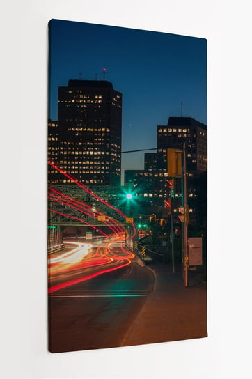 Obraz na płótnie HOMEPRINT, miasto nocą, droga, światła, Ottawa, Kanada 60x120 cm HOMEPRINT