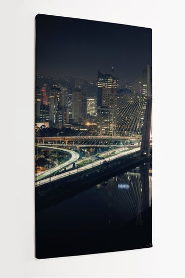 Obraz na płótnie HOMEPRINT, miasto nocą, panorama, oświetlone miasto, Sao Paulo, Brazylia 50x100 cm HOMEPRINT
